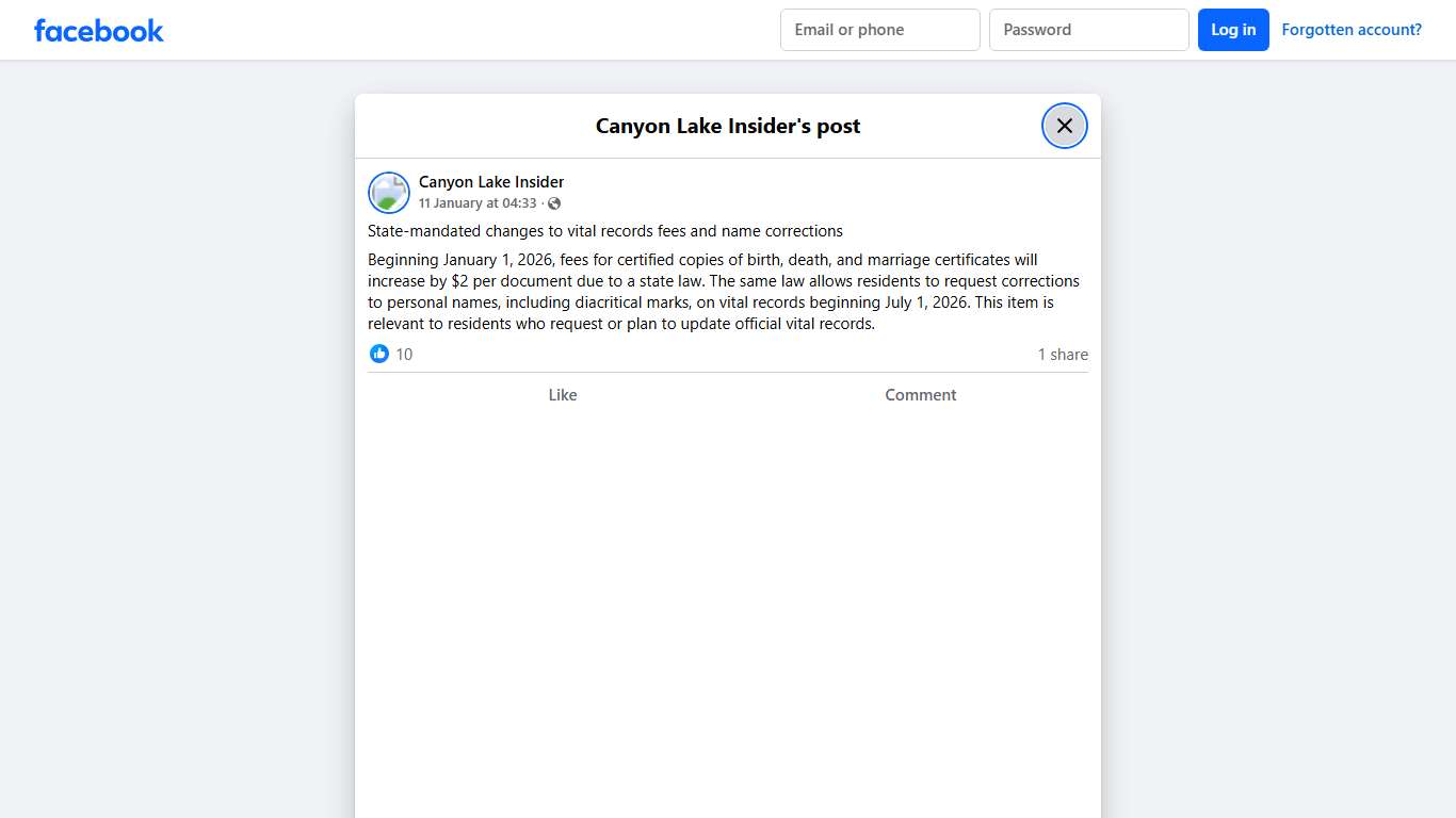 State-mandated changes to vital... - Canyon Lake Insider | Facebook