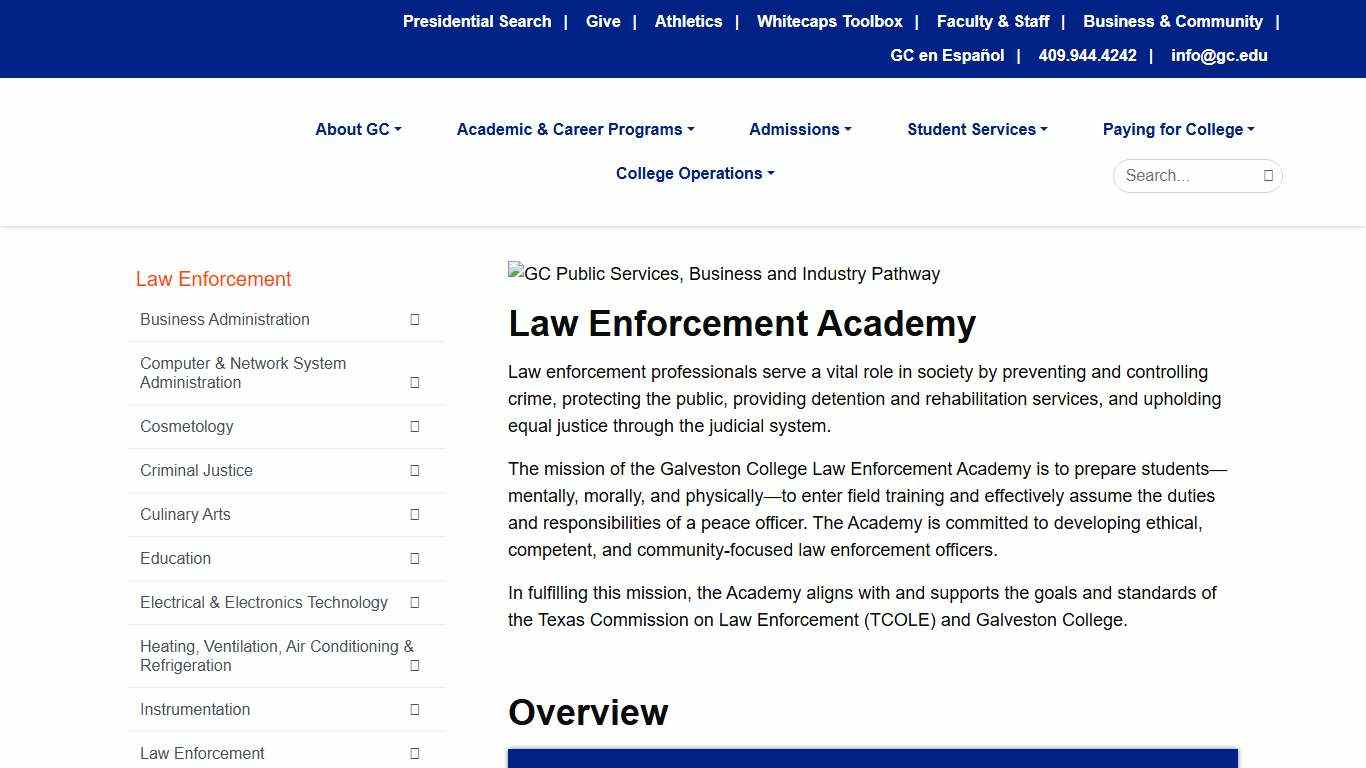 Galveston College – Law Enforcement